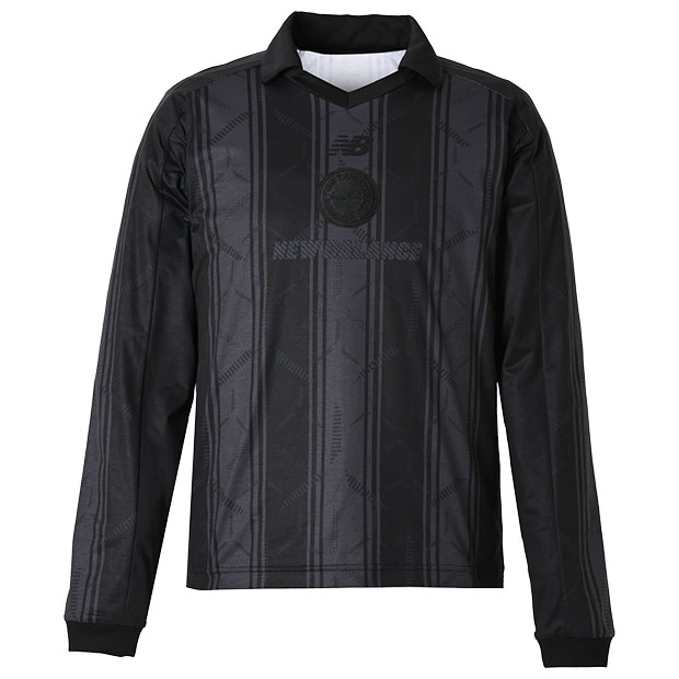 Black Out グラフィック長袖ポロシャツ　ブラック　【NewBalance|ニューバランス】サッカーフットサルウェアーamt55252-bk