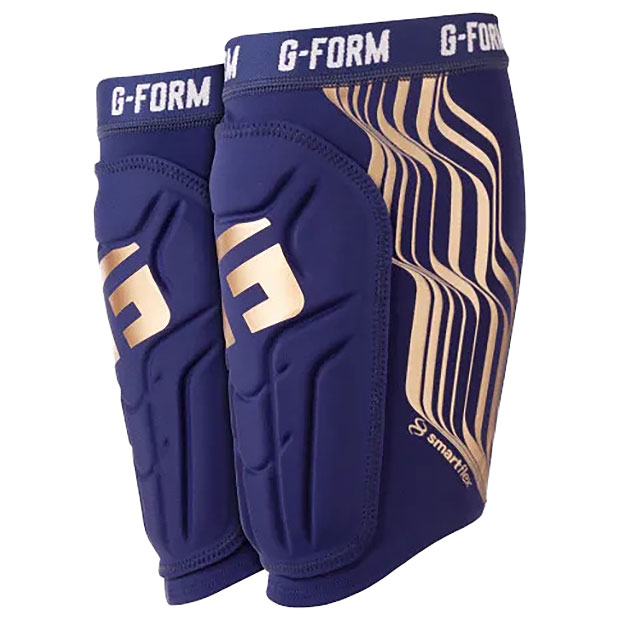 【6/10まで尖んがり10倍】V2 Shin Guard NOCSAE シンかばい立て 米国海軍×ゴールド 【G-FORM|G質問用紙】サッカーフットサルアクセサリーレガースv2-nocsae-nvygld
