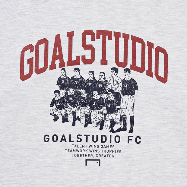 市場 Fcチームワーク Goalstudio グラフィックスウェットシャツ メランジグレー