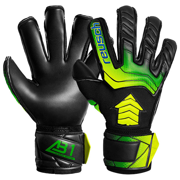 アトラクト AB1 ゴールド X　ブラック×セーフティイエロー　【reusch|ロイッシュ】サッカーフットサルゴールキーパーグローブ5560964-7052
