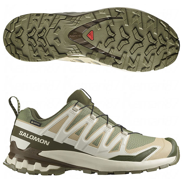 【7/26AM1時59分までポイント10倍】エックスエー プロ 3D V9 GORE-TEX XA PRO 3D V9 GORE-TEX　ディープライケングリーン&times;サファリ　【SALOMON|サロモン】ランニングシューズl47820200｜kemari87店 15,840円