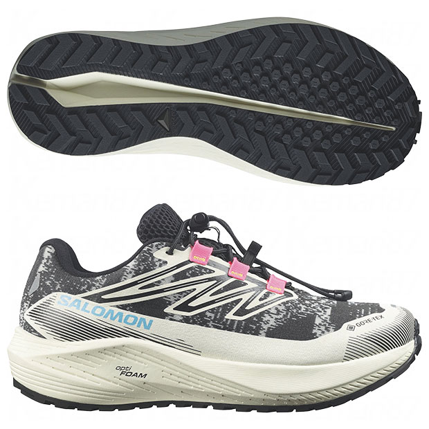 【7/26AM1時59分までポイント10倍】レディース エアロフロー グラベル AERO FLOW GRVL GORE-TEX　バニラアイス&times;ブラック　【SALOMON|サロモン】ランニングシューズl49256200｜kemari87店