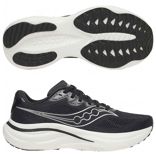 【ポイント10倍】レディース RIDE 19 ライド 19 ブラック×シルバー 【Saucony|サッカニー】ランニングシューズs11055-100|kemari87店