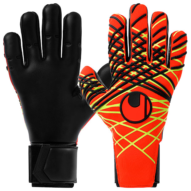 ファイアエディション アブソルートグリップ ハーフネガティブ フィット　フローレッド×フローイエロー　【Uhlsport|ウールシュポルト】サッカーフットサルゴールキーパーグローブ101135601-20