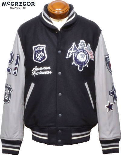 マックレガー　スカジャン　ネイビー　Mサイズ　ワッペン　ジャケット マックレガー スカジャン ネイビー Mサイズ ワッペン ジャケット