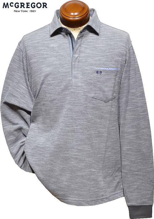 マグレガー 長袖スポーツシャツ メンズ 111615104 吸汗速乾 長袖プルオーバー 長袖ポロ McGREGOR M.L.XL