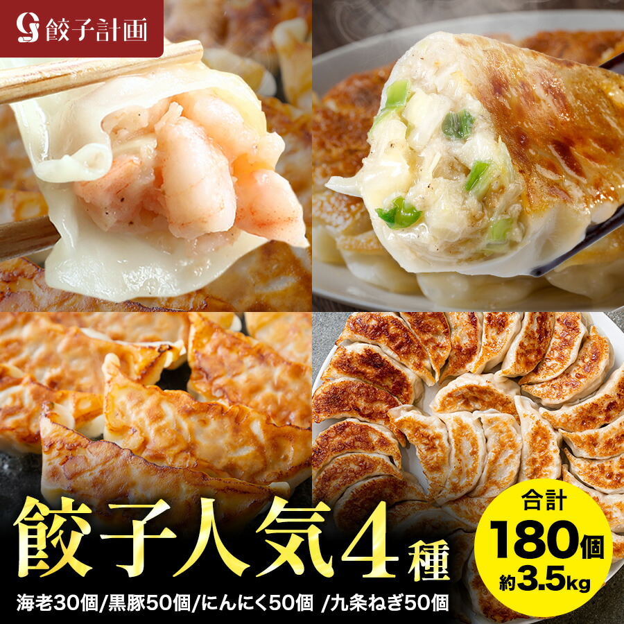 餃子計画詰め合わせセット（えび餃子+黒豚餃子+にんにく餃子+九条ねぎ餃子） 餃子計画 餃子 青森県産にんにく 国産原料使用 ぎょうざ ギョウザ 生餃子 えび餃子 エビ餃子 海老餃子 えび エビ 海老 冷凍餃子 冷凍生餃子 冷凍食品 送料無料 業務用 大容量 お取り寄せ おかず