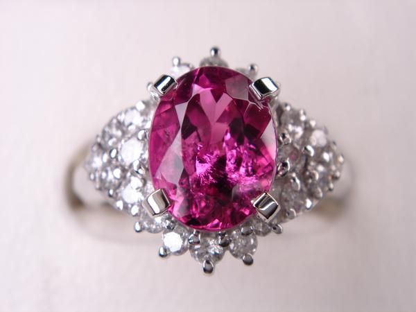1.37ct PT プラチナルベライトリング（ピンクトルマリン）｜ＫenＢrand