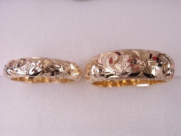 K18 ハワイアン オーダーメイド★2本セット★18金結婚指輪★ハワイアンマリッジリング★|KenBrand