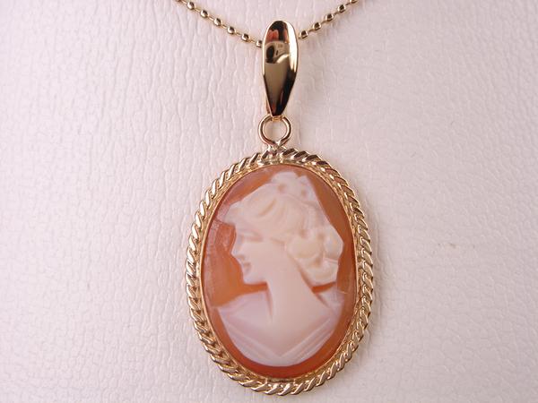 楽天市場】K18 シェルカメオ ペンダントトップ 13mm×18mm 18金イエロー