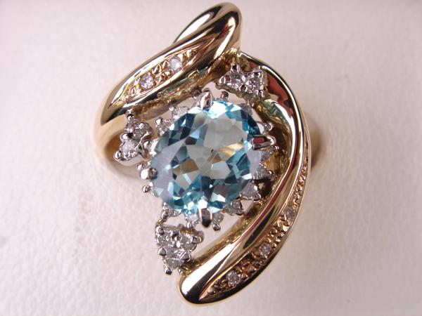 2.30ct ＆D0.43ct K18 18金＆プラチナ★ブルートパーズリング★｜ＫenＢrand