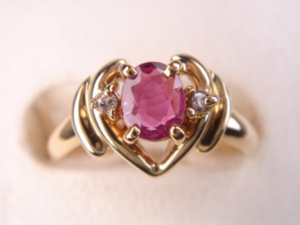 0.27ct★18金★天然ルビーリング★0.27ct★デザイン・ファッションリング★天然ダイヤ計0.02ct|KenBrand