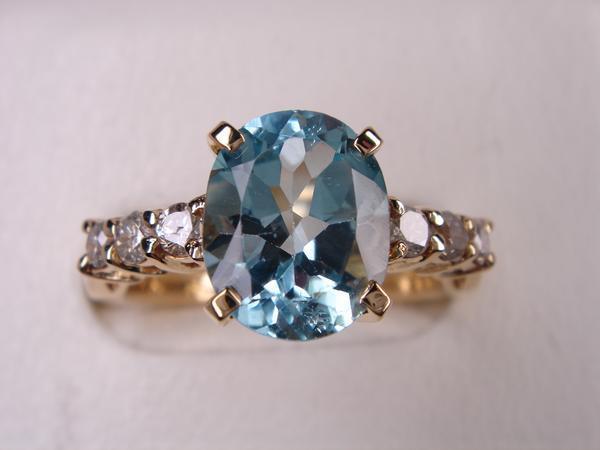 2.28ｃｔ　K18　ブルートパーズ&ダイヤ１８金リング｜ＫenＢrand