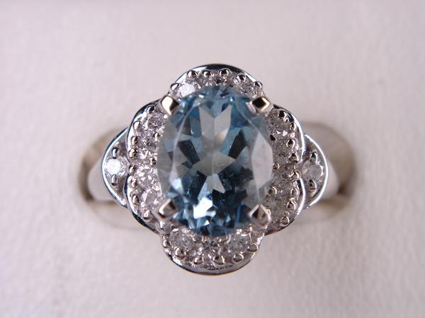 1.22ｃｔ　Ｐｔ アクアマリン デザインンリング プラチナ｜ＫenＢrand
