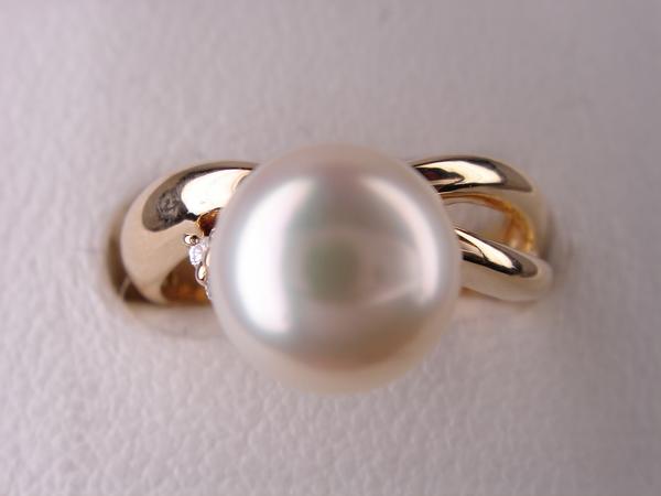 Ｋ１８　パール＆ダイヤ　ファションリング　7.7ｍｍ＆Ｄ0.03ｃｔ｜ＫenＢrand