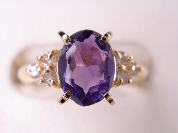 0.93ｃｔ＆Ｄ0.10ｃｔ　 １８金アメジストリング　K18｜ＫenＢrand