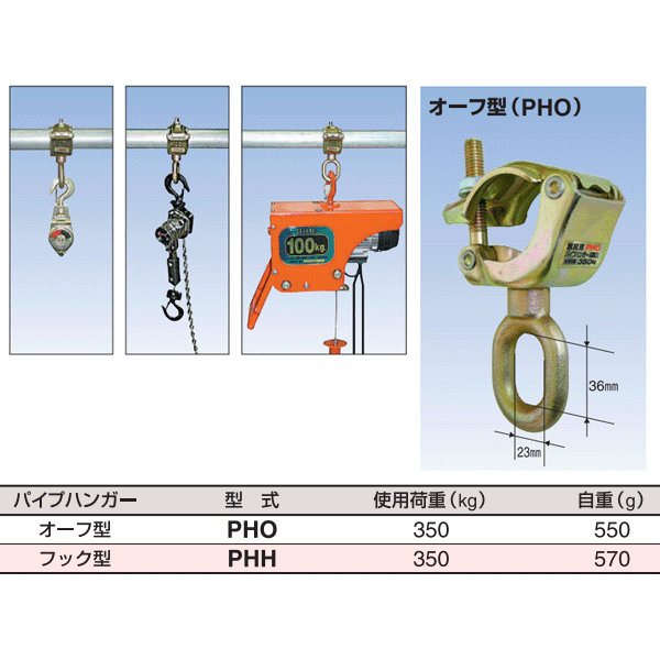 超安い】 スリーエッチ パイプハンガー PHO ホイスト オーフ型 使用荷重350kg HHH qdtek.vn