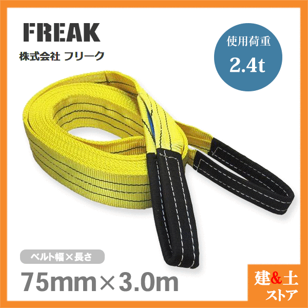 SALE／83%OFF】 FREAK ベルトスリングE型 使用荷重2400kg 幅75mm 長さ3m 両端アイ ナイロンスリング 吊具 揚重 玉掛  クレーン qdtek.vn