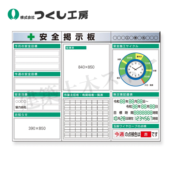 つくし工房　KG-623AA　スチール製フラット掲示板３点タイプセット　大タイトル\u003dＡタイプ　2000×2700