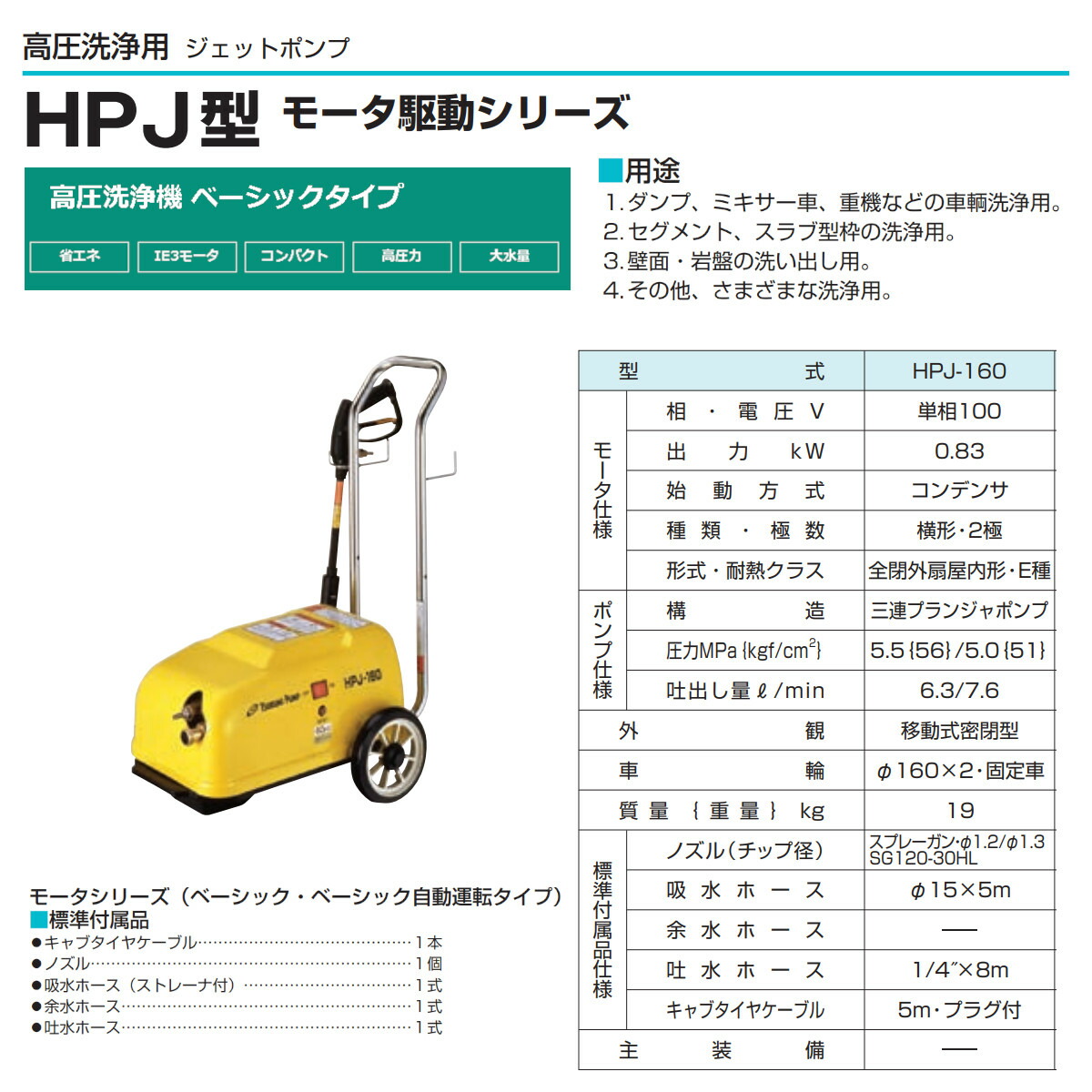 定番入荷 ツルミポンプ ツルミ 高圧洗浄機 HPJ-340A2 モーター駆動式