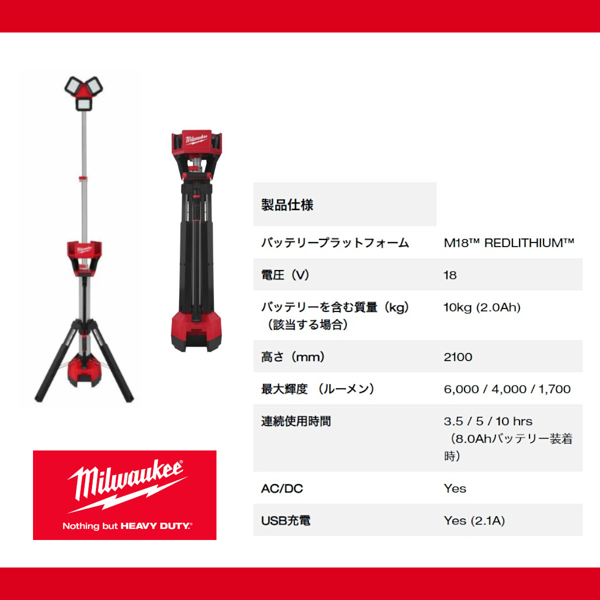 Milwaukee tool(ミルウォーキー) M18 充電機能付きスタンドライト