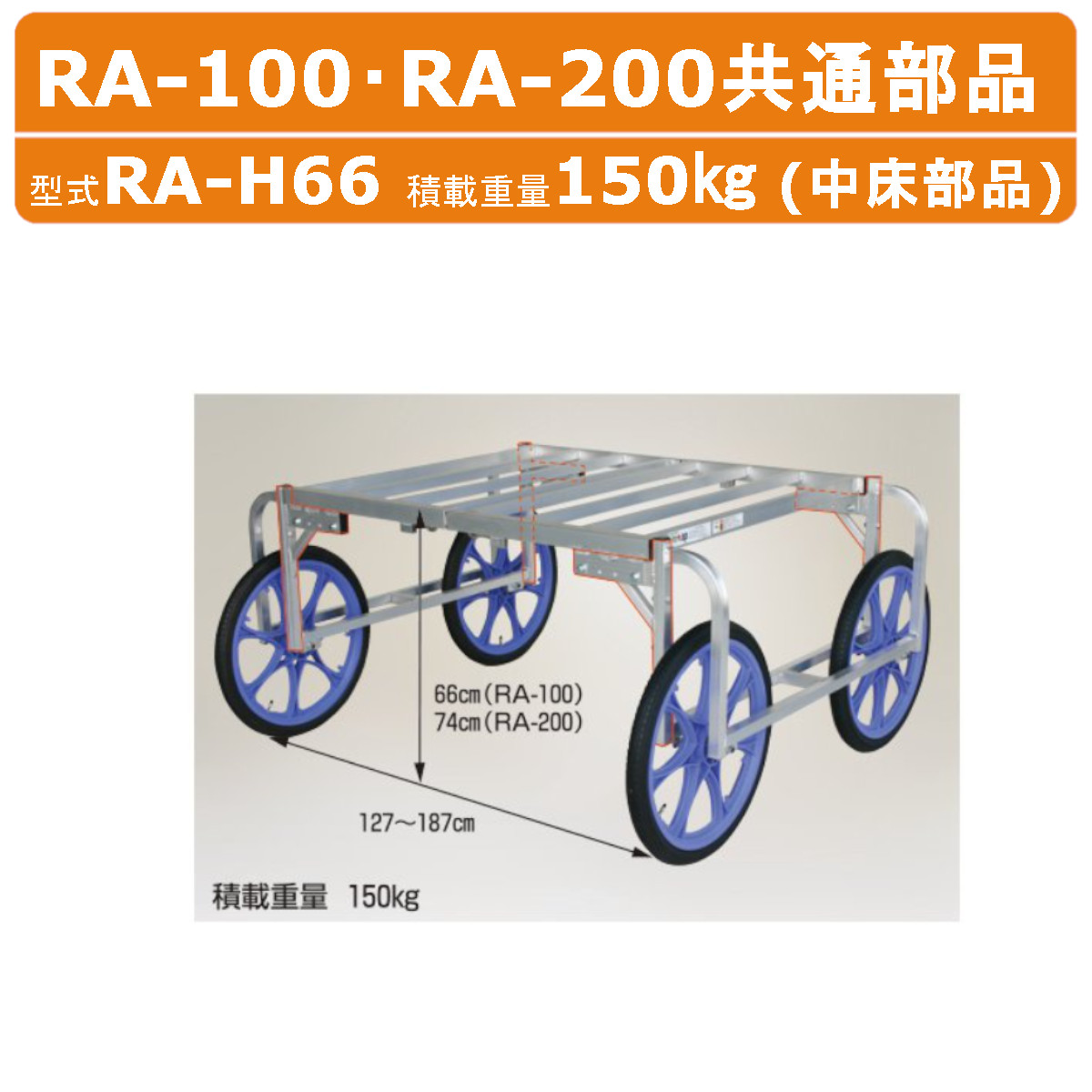 ハラックス 楽太郎中床部品 RA-H66 RAH66 荷台を低くする部品 RA-100・RA-200共通部品 別売部品 アタッチメント オプション品 収穫台車 アルミ製 台車 作業台 栽培 移動 車輪 収納 収穫 農業 農家 作業 植付 農作業 荷物 運搬 運搬機 搬送 運送 園芸 運搬台車 荷物運び HARAX