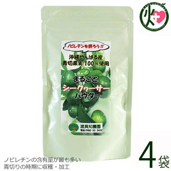 渡具知農園 沖縄やんばる産 まるごとシークヮーサーパウダー 100g×4P 沖縄 土産 シークワーサー 天然ノビレチン豊富