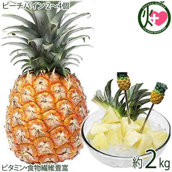 期間限定 ピーチパイン 石垣島の當銘さんのピーチパイン 2kg 2～4個 沖縄 パイン 人気 南国フルーツ お土産 定番