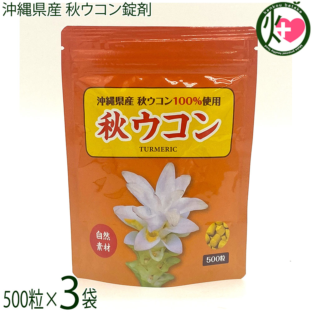 比嘉製茶 沖縄県産 秋ウコン錠剤 73g(145mg×500粒)×3袋