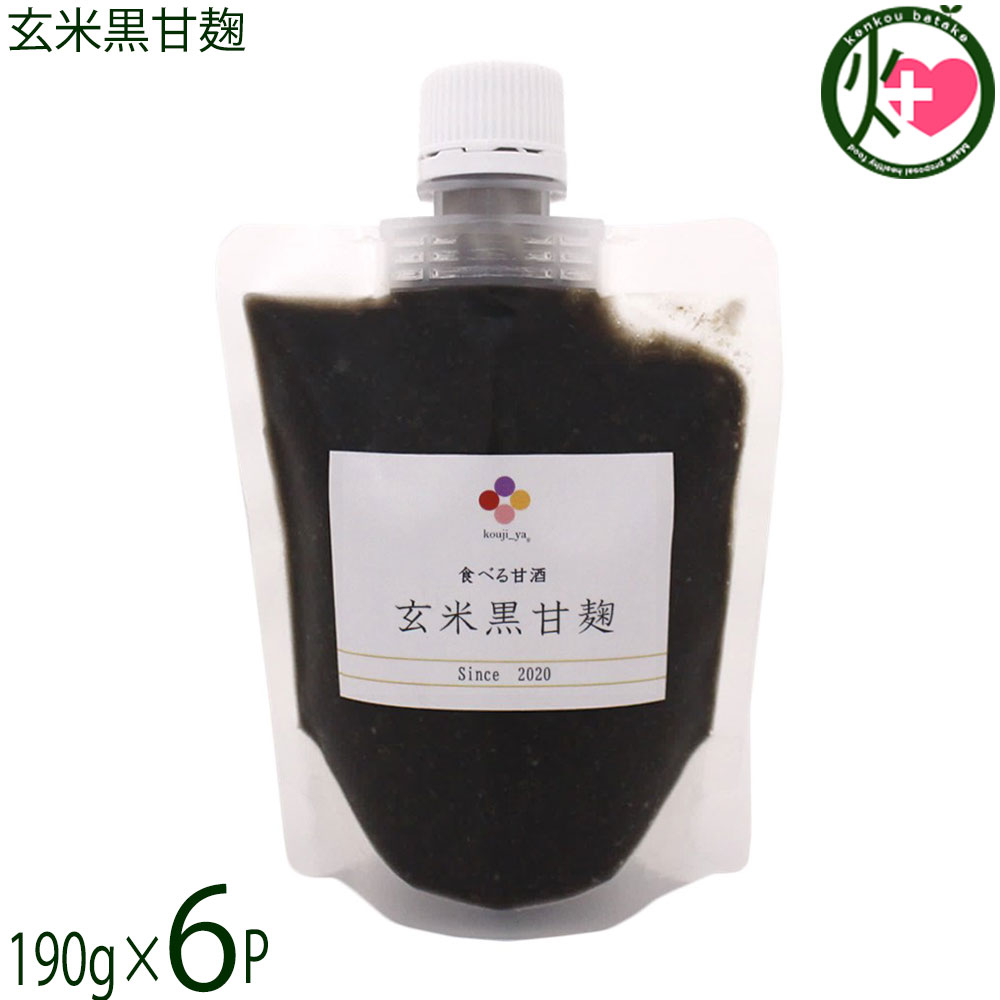 麹家 玄米黒甘麹 190g×6P 食べる甘酒|けんこう畑