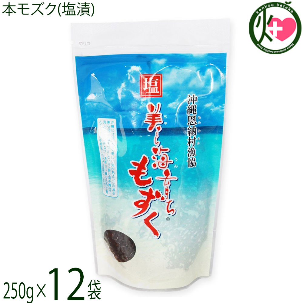 恩納村漁業協同組合 本モズク(塩漬) 250g×12袋 沖縄