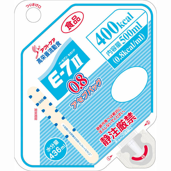 ≪送料無料≫Ｅ－７　II　０．８　アセプバッグ（４００ｋｃａｌ） 500mL×16