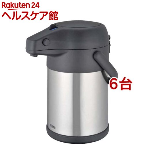 サーモス ステンレスエアーポット TAH-3000 ステンレスブラック(6台セット)【サーモス(THERMOS)】｜24 ヘルスケア館