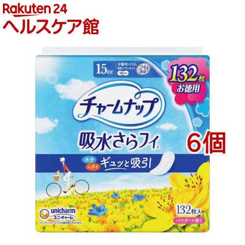 チャームナップ 吸水さらフィ 少量用 羽なし 15cc 19cm(尿吸収ナプキン)(132個入*6個セット)【チャームナップ軽度】