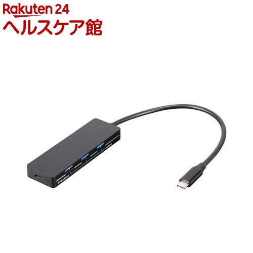 Digio2 USB3.2Gen2 Type-C アルミ4ポート変換ハブ PD対応 STIX UH-C3334BK(1個)【Digio2】