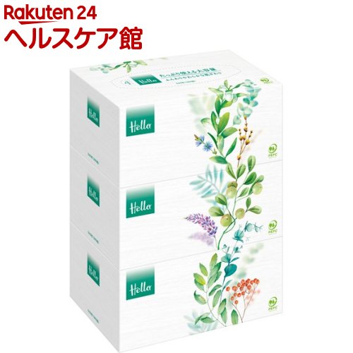 楽天市場 ハロー ボックスティシュ Pefc100 280組 3個入 ハロー ティッシュ ケンコーコム