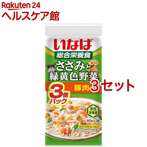 楽天市場】いなば ささみと緑黄色野菜 14歳からのとり軟骨入り(60g*3袋
