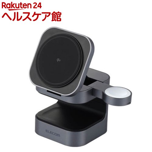 エレコム 3インチ1 磁石式無線電話申し受ける器 Qi2相応う 15W／7.5W／5W 黒いこと(1個)