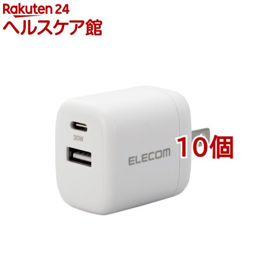 エレコム USB Type-C 申し受ける器 PD 相応う 最大限度最終生産物30W 手合いC*1 手合いA*1 白いこと(10個書き割り)【エレコム(ELECOM)】