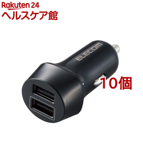 エレコム シガーチャージャー 合計出力12W 2ポート USB A *2 ブラック MPA-CCU16BK(10個セット)【エレコム(ELECOM)】｜24 ヘルスケア館 13,878円