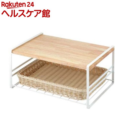下村企販 木棚トースターラック ホワイト 43.5*30.5*21cm 38537(1個)