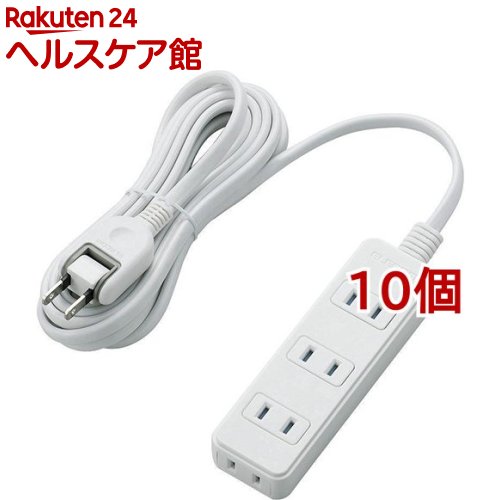 お試し価格 エレコム 延長コード 電源タップ 3m 2p 4個口 ホコリ防止シャッター付 T St02 wh 10個セット Fucoa Cl