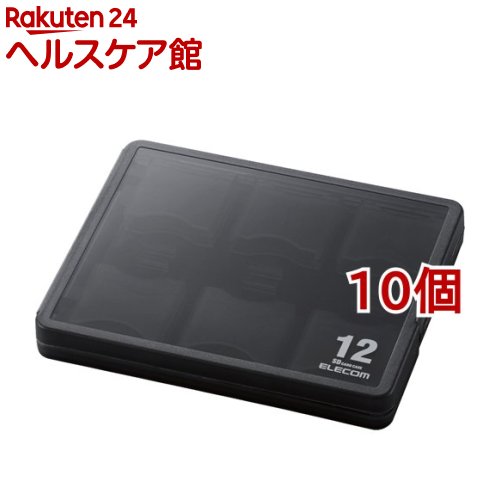 エレコム SD入れもの 12枚納める 見出し下げ札 携帯電話下げ札 黒いことCMC-06NSD12(10個仕掛ける)