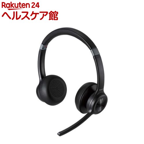 エレコム ワイヤレスヘッドホン ヘッドセット マイク付 ノイズリダクション ブラック(1個)【エレコム(ELECOM)】｜24 ヘルスケア館