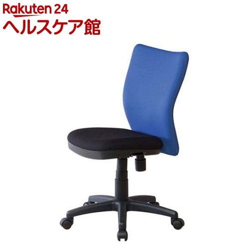 弘益 オフィスチェア コンパクト設計 ブルー K-922-BL(1個)|24 ヘルスケア館