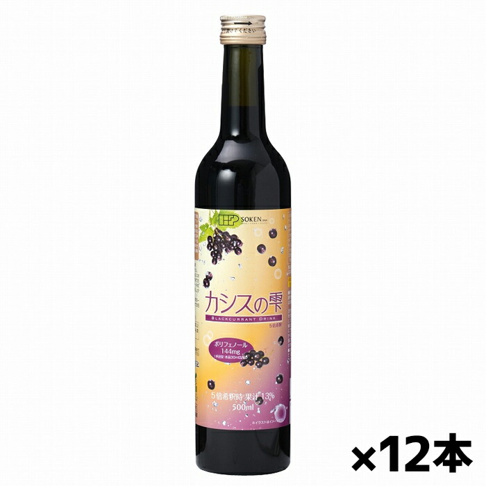 創健社 カシスの雫 500ml x12本(5倍希釈タイプ ポリフェノール144mg含有)