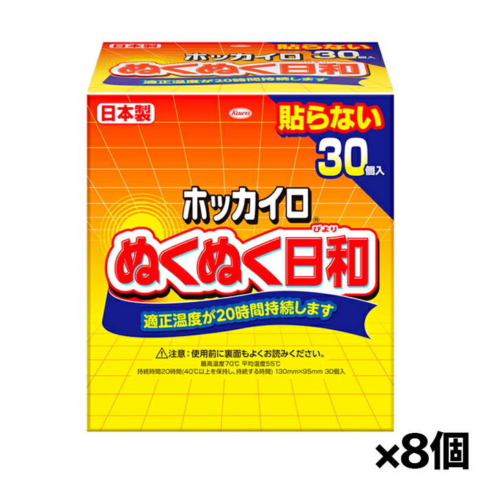 興和 ホッカイロ ぬくぬく日和 貼らないレギュラー 30個入り x8個セット