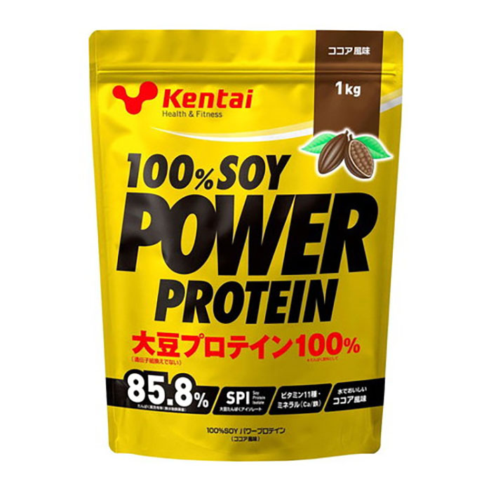 Kentai ケンタイ 100% ソイパワープロテイン SOY ココア風味 1kg袋(トレーニング 筋トレ ジム ウェイト 水 牛乳 練習 自主練 筋トレ 増強) K1211