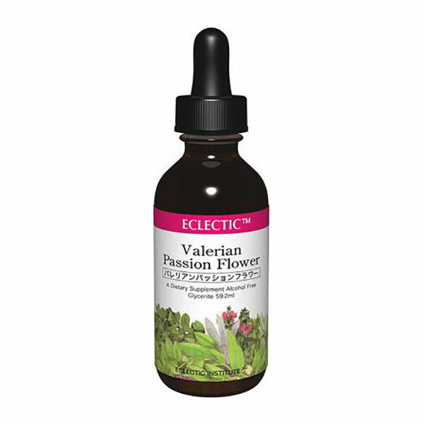 ECLECTIC バレリアン(西洋カノコソウ)パッションフラワー(トケイソウ)2オンス 59.2ml E078(健康食品 ハーブエキス サプリメント)※お取り寄せ1週間程度かかります