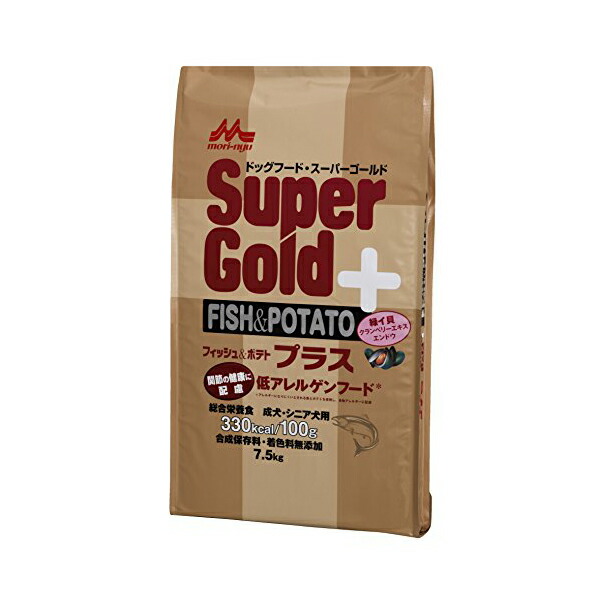 スーパーゴールド フィッシュ＆ポテト プラス 関節ケア用低アレルゲンフード 7.5kg